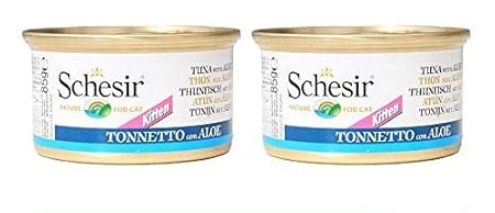 Heads Up For Tails Schesir Kitten Wet Cat Food Tuna with Aloe 85 gm (Pack of 2)