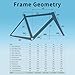 HWEVDHJ 700C Road Bike Frameset 41/44/47/50/53cm Disc Brake Bikes Frame Aluminum Alloy Frames with Carbon Fiber Fork Thru Axle F12×100mm R12×142mm(Black,50cm)