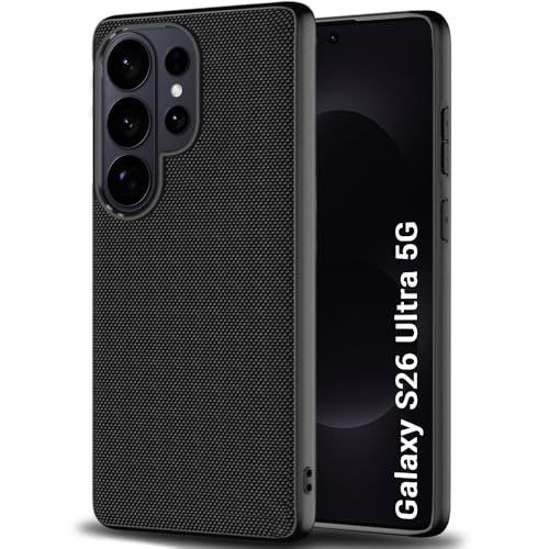 Image of TheGiftKart for Samsung S26 Ultra Case, Fabric Texture Back Cover, Slim & Lightweight, Ultra-Premium Design, Camera Protection Bump, Hybrid Slim Galaxy S26 Ultra Back Cover (PC & TPU, Black)