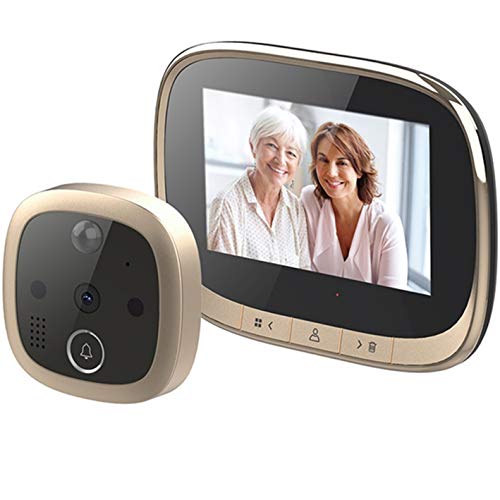 Timbre de la puerta de la visión nocturna de 4.3 pulgadas de pantalla LCD de la cámara digital espectador de la puerta Mirilla de fotos Grabación de vídeo de detección de movimiento Fácil Instalación