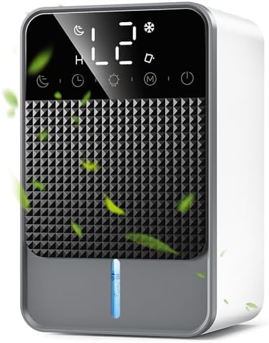 Deshumidificador Silencioso, 1800ML Deshumificadores de Humedad con Descongelación Automática, Apagado Automático,Luz Multicolor, Deshumidificador Electrico para Dormitorios, Baño, 560ML/24H