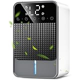 Deshumidificador Silencioso, 1800ML Deshumificadores de Humedad con Descongelación Automática, Apagado Automático,Luz Multicolor, Deshumidificador Electrico para Dormitorios, Baño, 560ML/24H
