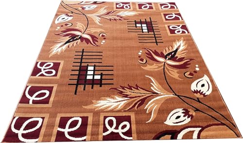 Image of Home Decore Acrylic Carpet for Your Living Room & Drawing Room Aywhere in Your Home Size - 7 X 10 Ft (Golden-A)