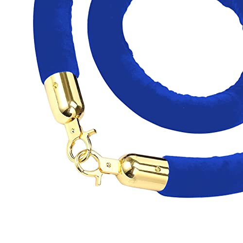 LILANAI Stützseil Samt 2/3/4/5 Fuß, Barrier Rope Crowd Control VIP-Warteschlangenseil, Für Die Hochzeit Filmraum Hotel Feier (Color : Blue, Size : 1.5m/59inch/5ft) Cover