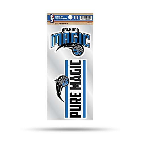 Rico Industries NBA Double Up Die Cut 2-Piece Sticker Sheet, Orlando Magic, 4 x 9-inches