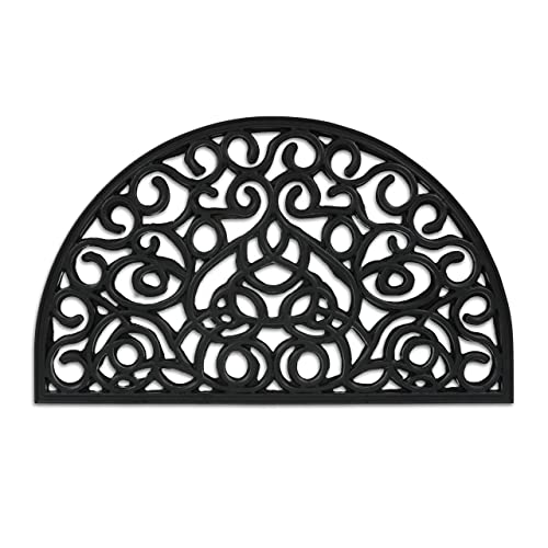 Relaxdays Fußmatte Gummi, 45 x 75 cm, wetterfest, rutschfest, Fußabtreter...