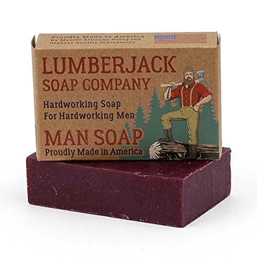Tobacco Flowers Handmade Cold Process Bar Soap For Men. Sweet Earthy Floral Manly Musk With Hints Of Amber. Sea Salt as an Exfoliant, Burgundy (LSC-CW-0007)