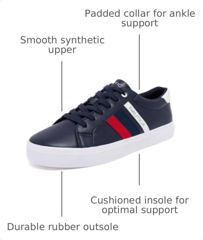 Image of Nautica Men's Casual Shoe, Classic Lace-Up Low Top Loafer, Fashion Sneaker - in Medium & Wide Width Sizes