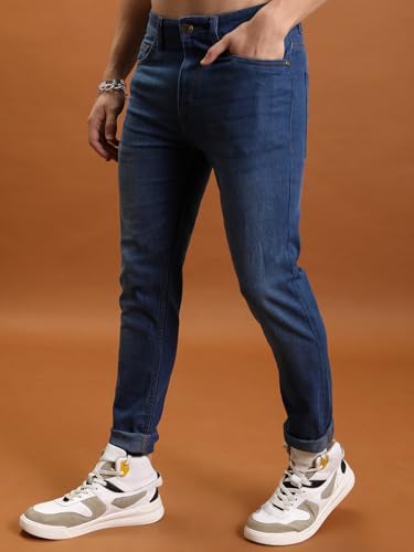 Image of Highlander Men's Straight Fit Jeans | Mid Rise | Stretchable | Sleek & Contemporary | Designed for Comfort & Ease of Movement| Jeans for Man