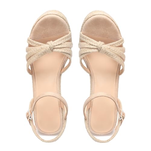 Image of VICKI.VICKI Wedges for Women Platform Sandals Wedge Heels for Sandals Comfortable Summer Espadrille Shoes Ankle Strap&Open Toe