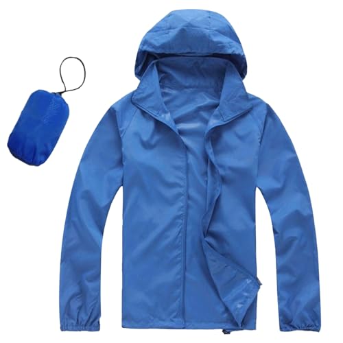 Regenjacke Herren Wasserdicht Ultraleichte Atmungsaktiv Regenmantel Sportjacke Einfarbig Leichte Faltbar Windbreaker Winterjacke Mit Aufbewahrungstasche Für Wandern Outdoor...