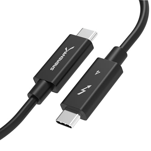 SABRENT Cable Thunderbolt 4 Carga rápida 100 W y 40 Gbps Cable de transferencia | 8K @60 Hz Pasivo 1M [Intel Certificado] | Retrocompatible con Thunderbolt 3 MacBook/Ipad/Laptop & PCs [CB T4M1]