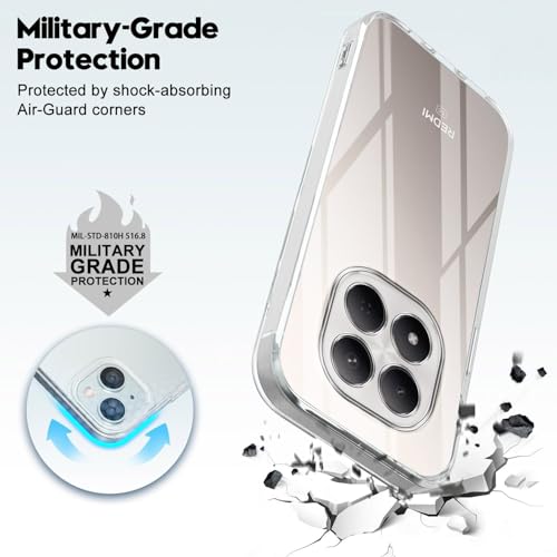 Image of Jkobi Silicone Back Cover Case for Xiaomi Redmi Note 15 Pro 5G (Clear Shockproof Case with Camera Protection | Soft and Flexible | Transparent)