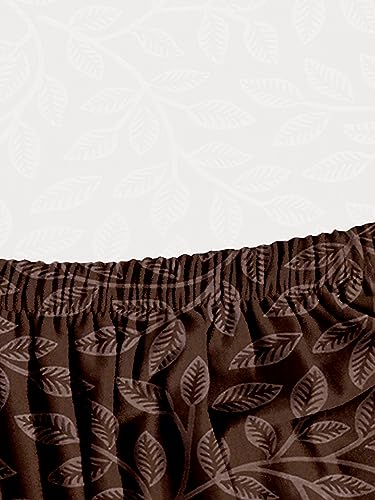 Image of Cortina Polyester Spandex Dining Chair Cover, Stretchable & Washable Slipcover, Brown (Set of 1)