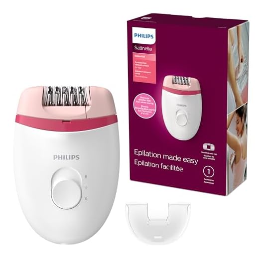 Philips Beauty Satinelle Essential depiladora con cable, blanco y rosa, 1 unidad