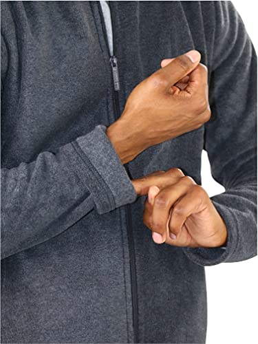 Image of ToBeInStyle Men's Zip Up Long Sleeve High Collar Polar Fleece Jacket