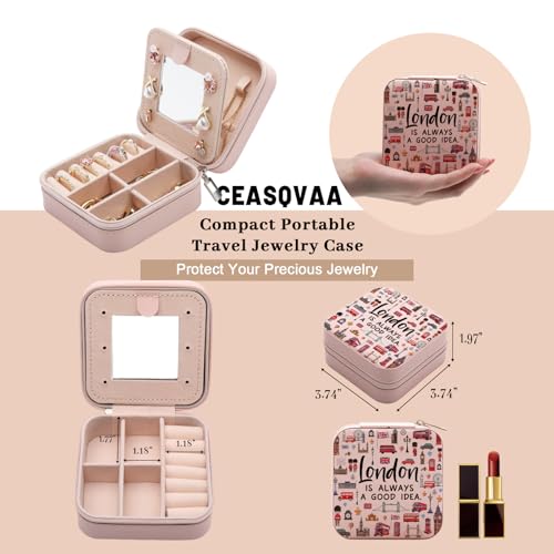 CEASQVAA London Travel Gift Jewelry Box for Women, London Lover Souvenirs Gifts, London City Themed Gifts for Traveller Women Friends, London Trip Gift Travel Small Travel Jewelry Case Organizer by CEASQVAA - Used condition - Image 3