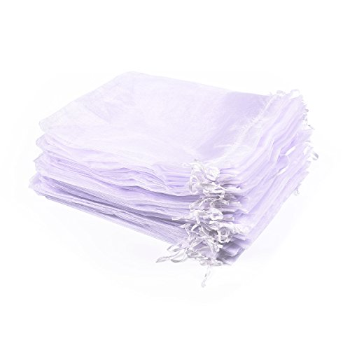 Tyhbelle 20 x 30 cm Organza Bags Pack of 50 White