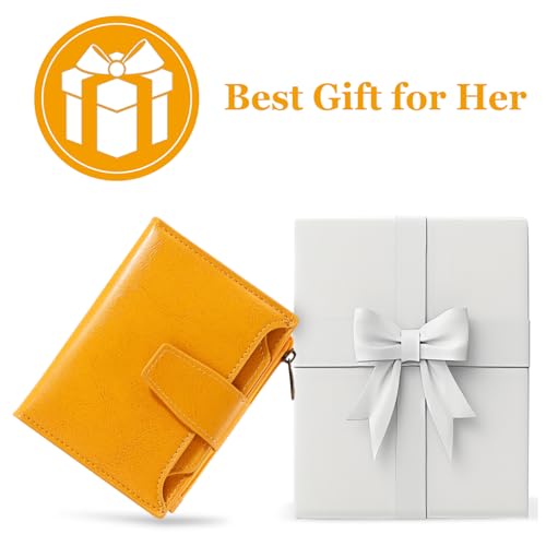 Image of Airkit Small Wallet Women RFID Blocking Soft Leather Bifold Compact Card Holder Wallet for Women with Zipper Coin Pocket 4 ID Window