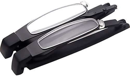Men Women Thin Compact Lightweight Full Frame Pocket Reading Glasses Eyewear Portable Folding Eyeglasses Readers for Computer Book Menu Magazine Travel w/Leatherette Pouch (3.00 Strength)