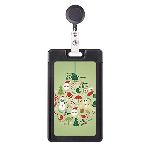Porte-badge rétractable Noël avec enrouleur robuste pour infirmière et bureau