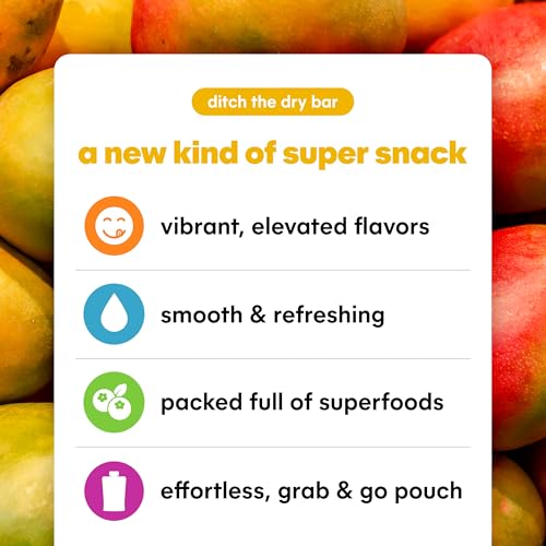 Noka Superfood Fruit Smoothie Pouches, Mango Coconut, Healthy Snacks with Flax Seed, Prebiotic Fiber and Plant Protein, Vegan and Gluten Free, Organic Squeeze Pouch, 4.22 oz, 6 Count - Thumbnail 4