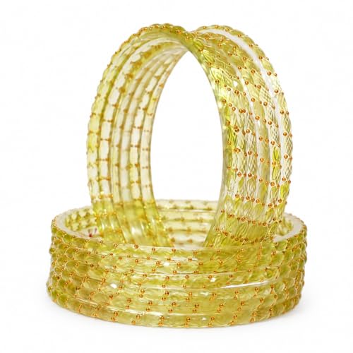 Image of Raindrop Crystal Glass Bangles, Pack of 12