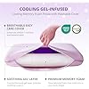 Cooling Pillow for Sleeping, Gel Memory Foam Pillow with Reversible Cover, Neck Support for Side, Back and Stomach Sleepers, Removable & Machine Washable Cover, Bed Pillows for Hot Sleepers, Purple