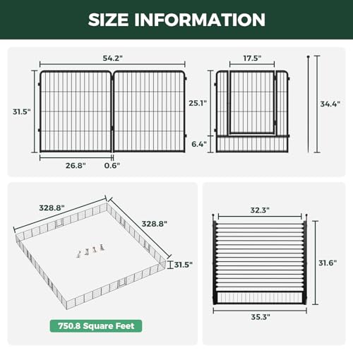 Image of FXW Instant Dog Playpen with RV Step Grid for RV Camping, 32 inch H, 48 Panels | Quick-Setup & Heavy-Duty Play Yard, Helps Close Stair Gaps, Fits 32 inch RV Step Opening, For Small & Medium Dogs, Patented