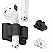 FINENIC【2 Pack】 Compatible for AirPod 1 / AirPod 2 / Airpods pro Holder, Portable Anti-Lost Silicone Compatible for Apple AirPod Watch Band Holder, Compatible for AirPod Accessories (Black +White)