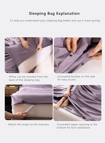 Forro para saco de dormir 100% algodón con cremallera, sábana de viaje para adultos, saco de dormir ligero para camping, hoteles, senderismo, uso individual y doble, esencial de viaje portátil