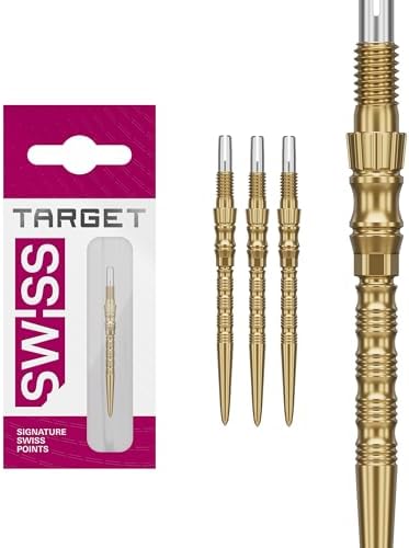 Target Darts Signature Swiss Point TRB | 3 Pack Set of Tips | 30MM – Gold | Change Dart Points, Swiss Point Technology, Professional Darts Accessories