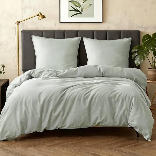 Simple&Opulence Halbleinen Bettwäsche 155x220, Atmungsaktiver Bet...