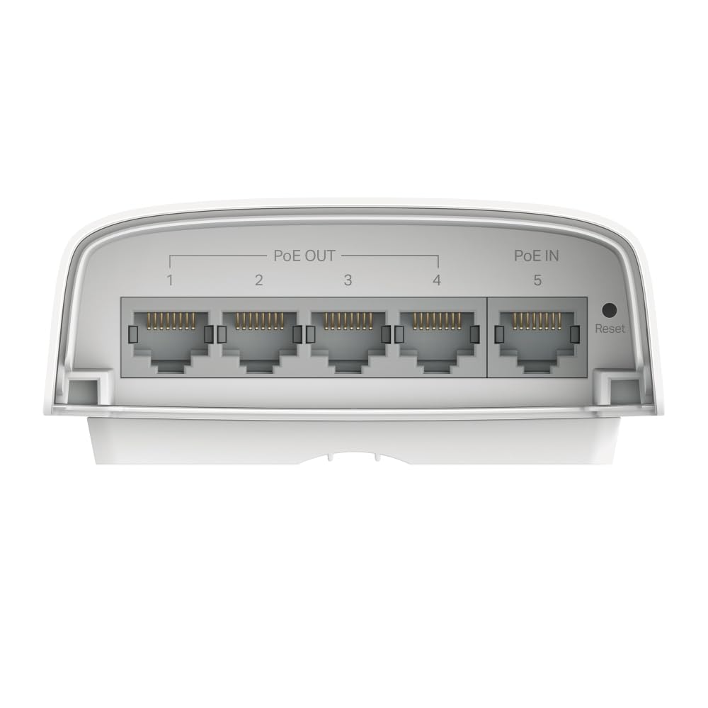 TP-Link Switch Smart Ethernet a 5 porte Gigabit per esterni, splitter di rete PoE fino a 200 m, ingresso PoE++ a 1 porta e uscita PoE+ a 4 porte, resistente alle intemperie, gestione del cloud