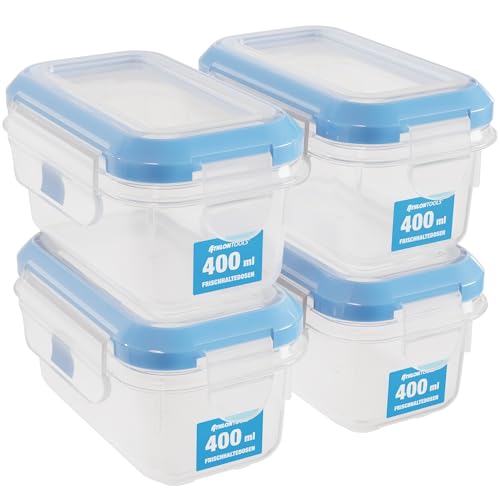 ATHLON TOOLS - ATHLON TOOLS 4x 400ml Frischhaltedosen-Set in Gastro-Qualität - 100% luftdicht und auslaufsicher -40 bis +100 Grad - für alle Lebensmittel - BPA-frei - Vorratsdosen für Kühlschrank (0.4 L | 4er Set) - -5%