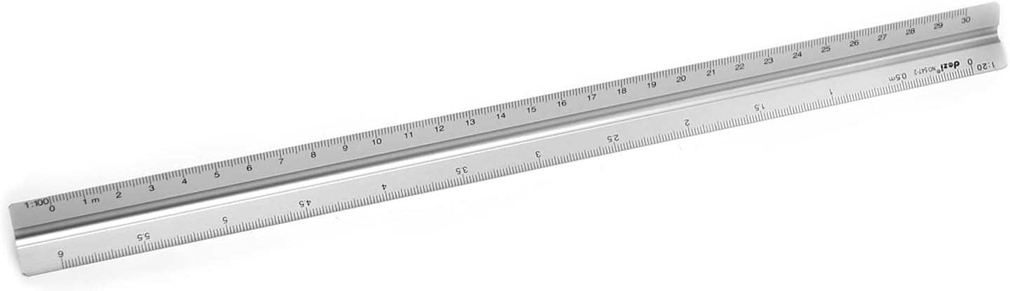 Utoolmart Triangular Ratio Scale Ruler Set,30cm / 11.8-inch Architectural Scale,Aluminum Alloy Ruler, Measuring Tool for Architects, Engineers, Draftsman and Students 1 Pcs