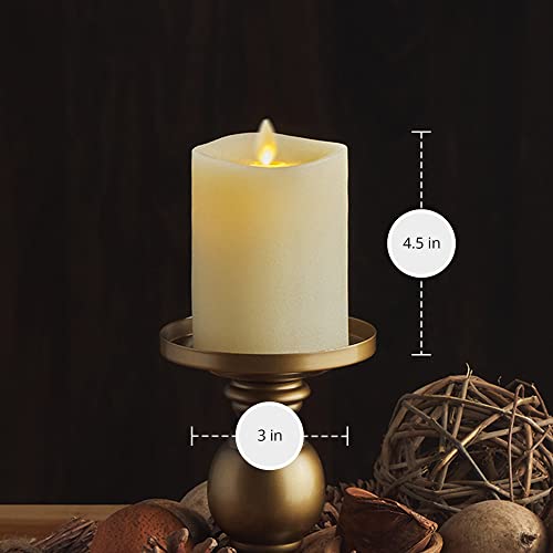 Image of Luminara - Flameless LED Battery Operated Flickering Pillar Candles - Ivory - Pack of 1-3x4.5 - Realistic Moving Flame Real Wax Indoor /Outdoor Decor