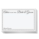 Jot & Mark Wedding Advice Cards for the Bride & Groom, Black & White, 4x6 Inches, Guest Book Replacement, Pack of 50 Cards