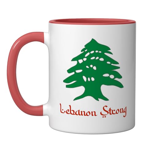 Taza Cerámica 11 oz con Bandera Libanesa Rojo y Blanco miniatura 1