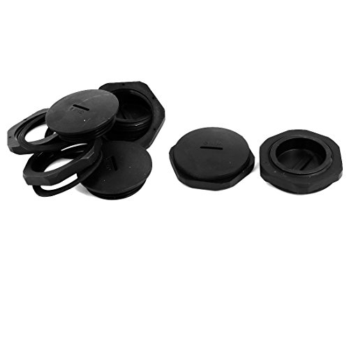 Aexit G1-1/4-inch Nylon Transmission Male Threaded Cable Gland Screw End Cap Cover Black 5pcs