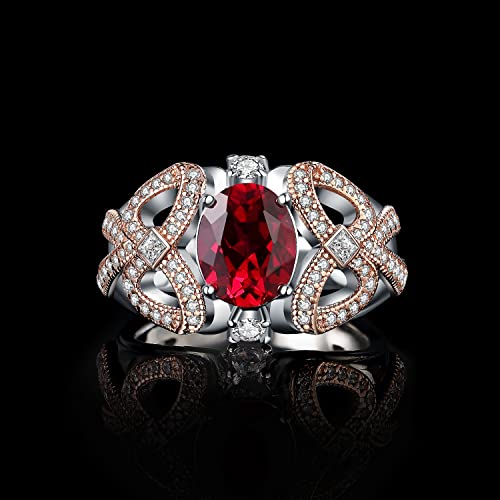 JewelryPalace Infinity Knot 1.5-3ct Cubic Zirconia Halo Engagement Rings, 14K Rose Gold 925 Sterling Silver Promise Ring Wedding Band Ring Bridal Sets3