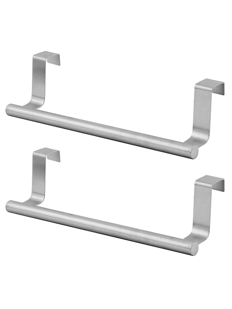 Veehaolu 2PCS Over Door Towel Rail, Stainless Steel No Drilling Holder with Non-Scratch Pad Over Door Towel Rail