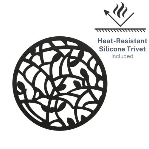 Kuha Pie Pan - 9” Cast Iron Skillet For Baking Apple, Pumpkin, Cherry Pies - With Silicone Trivet #TOP3