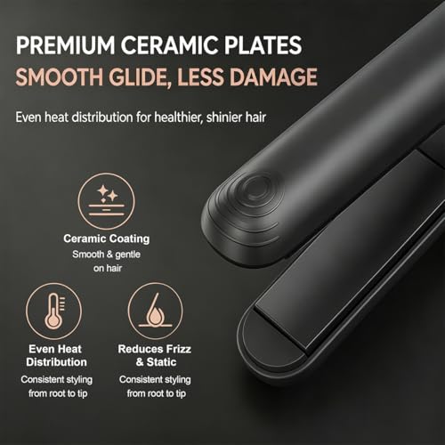 Plancha para cabello cerámica y titanio con 15 niveles de temperatura miniatura 3