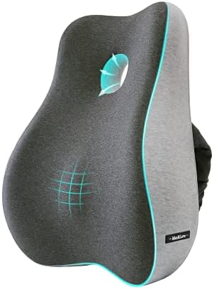 Max&Love Lumbar Support Pillow Cover Ergonomic Design Orthopedic Backrest for Back Pain Relief Memory Foam Back Support for Office Chair Computer Chair Car Seat Recliner and Couch Two-Tone