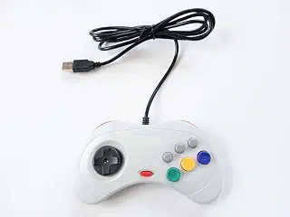 USB コントローラー セガサターンタイプ 選べる2カラー ゲームパッド 有線 PC パソコン (ホワイト)