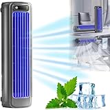 【Multifunktionales Design】Mit dem tragbaren Mini Luftkühler profitieren Sie von einem Design, das für Wand- und Tischnutzung konzipiert ist, sodass Sie flexibel auf Ihre Präferenzen reagieren können.