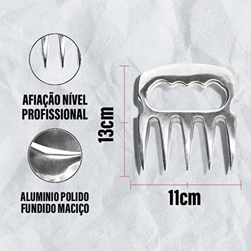 Garra De Urso Para Churrasco Alumínio Metal Polido Premium