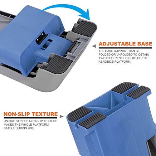 ANT MARCH Aerobic Deck Adjustable Workout Aerobic Stepper Step Platform Adjustable Exercise Bench Fitness Deck Stepper for Exercise Home Gym Aerobic Step Incline Strength Training