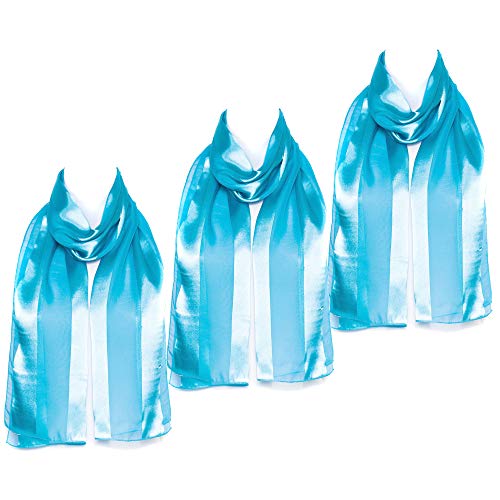 Hat To Socks Plain Elegant Chiffon Satin Scarf Pack of 3